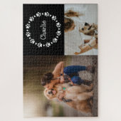 カスタムドッグフォトコラージュ名前をカスタムするポープリント ジグソーパズル (縦)