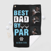 カスタムドッグフォトコラージュ最高のパパBy Par ゴルフタオル (インサイチュ)