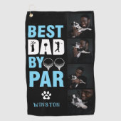 カスタムドッグフォトコラージュ最高のパパBy Par ゴルフタオル (正面)