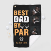 カスタムドッグフォトコラージュ最高のパパBy Par ゴルフタオル (インサイチュ)