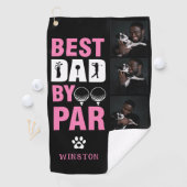 カスタムドッグフォトコラージュ最高のパパBy Par ゴルフタオル (インサイチュ)