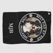 カスタムドッグフォトペット最高のパパバイパーモノグラム ゴルフタオル (横)