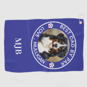 カスタムドッグフォトペット最高のパパバイパーモノグラム ゴルフタオル (横)