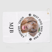 カスタムドッグフォトペット最高のパパバイパーモノグラム ゴルフタオル (横)