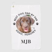 カスタムドッグフォトペット最高のパパバイパーモノグラム ゴルフタオル (正面)