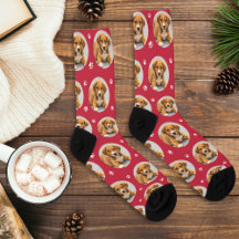 カスタムドッグフォトレッドポープリント