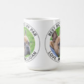 カスタムドッグフォト最高のパパバイパー白黒 コーヒーマグカップ (中央)