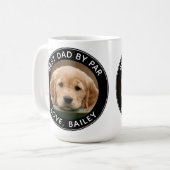 カスタムドッグフォト最高のパパバイパー白黒 コーヒーマグカップ (正面左)