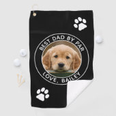 カスタムドッグフォト最高のパパバイパー白黒 ゴルフタオル (インサイチュ)