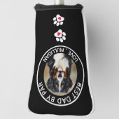 カスタムドッグフォト最高のパパバイパー白黒 ゴルフヘッドカバー (回転90)