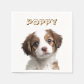 カスタムドッグフォト&ネーム紙ナプキンス スタンダードカクテルナプキン (正面)