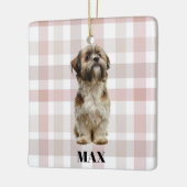カスタムドッグフォト＆ネーム クリスマスオーナメント (左)
