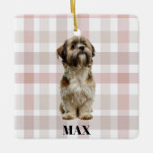 カスタムドッグフォト＆ネーム クリスマスオーナメント (正面)
