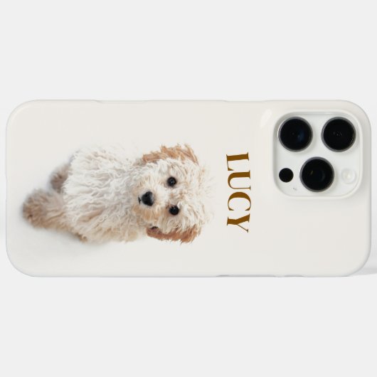 カスタムドッグフォトiPhone 16 Pro Maxケース名付き Case-Mate iPhoneケース (裏面 (横))