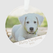 カスタムドッグペットフォトクリスマスホリデーキープサケ オーナメント (正面)
