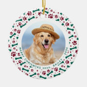 カスタムドッグペット写真DVM獣医クリスマス セラミックオーナメント (正面)