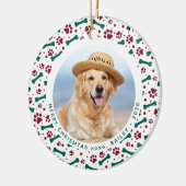 カスタムドッグペット写真DVM獣医クリスマス セラミックオーナメント (左)