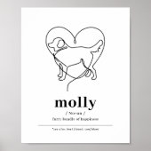 カスタムドッグポートレートゴールデンレトリバーラインアート ポスター (正面)