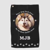 カスタムドッグ写真最高のパパレおもしろいーファー ゴルフタオル (正面)