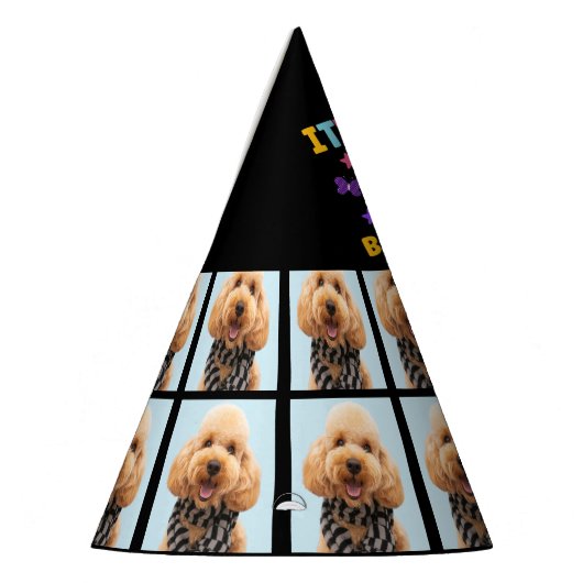 カスタムドッグ写真4th誕生日パーティーパーティー帽子 パーティーハット (左)