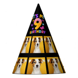 カスタムドッグ写真9th誕生日パーティーパーティーハット パーティーハット
