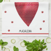 カスタムドッグ恋人バレンタインギフトコルギ キッチンタオル (折り畳み)