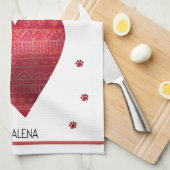 カスタムドッグ恋人バレンタインギフトコルギ キッチンタオル (四つ折り)