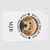 カスタムドッグ最高の写真パパバイパーペットモノグラム ゴルフタオル (横)