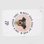 カスタムドッグ最高の写真パパバイパーモノグラム ゴルフタオル (横)