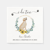 カスタムドッグ結婚のイエロー・ラブラドール・レトリーバー・カクテル スタンダードカクテルナプキン (正面)