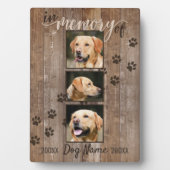 カスタムドッグ記念素朴ウッドルック フォトプラーク (正面)