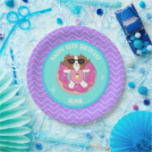 カスタムドッグ誕生日プールパーティープレート ペーパープレート (パーティー)