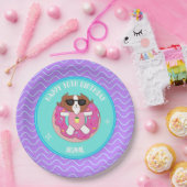 カスタムドッグ誕生日プールパーティープレート ペーパープレート (パーティー)