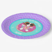 カスタムドッグ誕生日プールパーティープレート ペーパープレート (アングル)