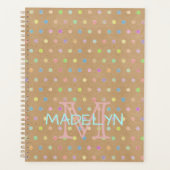 カスタムドッフェイクト素朴オンブラウンクラフト紙 プランナー手帳 (正面)