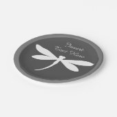 カスタムドラゴンフライ紙プレート – モノグラムまたは文字 ペーパープレート (アングル)