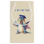 カスタムドラゴン幼稚園卒園 スモールペーパーバッグ (裏面)