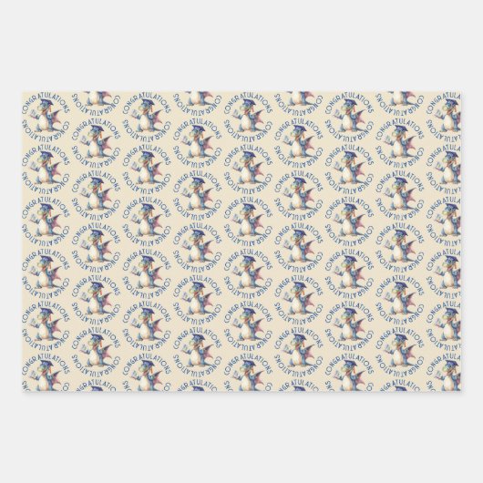 カスタムドラゴン幼稚園卒園 ラッピングペーパーシート (正面3)