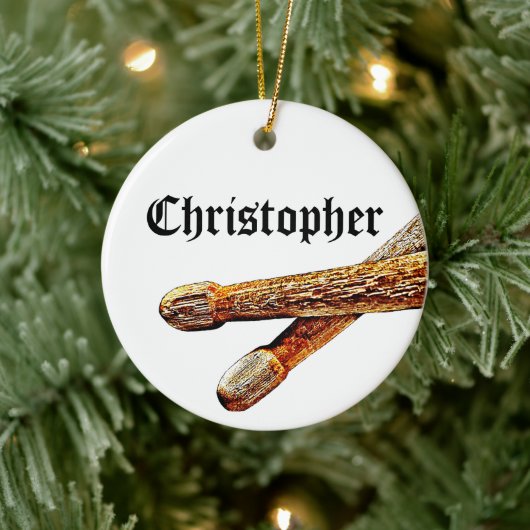 カスタムドラマーロック&ク転がリスマスミュージシャン セラミックオーナメント (ツリー)