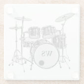 カスタムドラマーRock & 転がミュージシャンKeepsake Gift ガラスコースター (裏面)