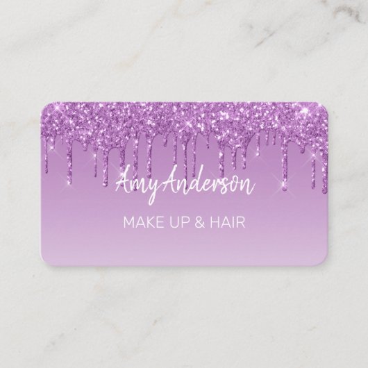 カスタムドリップパープルグリッター 名刺 (正面)