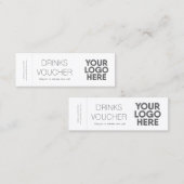 カスタムドリンク企業のバウチャーチケットロゴカード スキニー名刺 (正面/裏面)