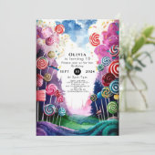 カスタムドリーミーキャンドリーランド誕生日 招待状 (スタンド正面)