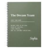 カスタムドリームチーム企業のチームワークギフト ノートブック (正面)