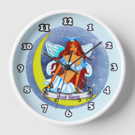 カスタムドリームフェアリーナイトムーンクロック ラウンド壁時計