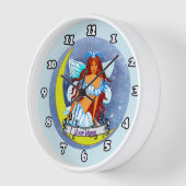 カスタムドリームフェアリーナイトムーンクロック ラウンド壁時計 (傾斜)