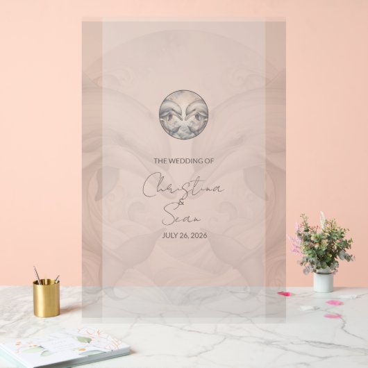 カスタムドルフィ結婚ンテーマ徴候 アクリルサイン (ウェディング)