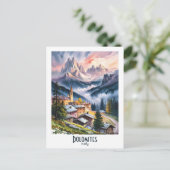 カスタムドロミテイタリアアルプス山水色 ポストカード (スタンド正面)