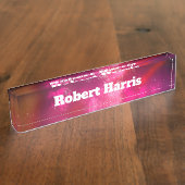 カスタムナイトスカイピンクフレア デスクネームプレート (側面)