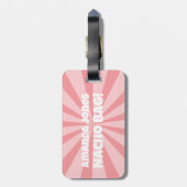 カスタムナチョバッグおもしろいレトロピンク ラゲッジタグ (裏面縦)